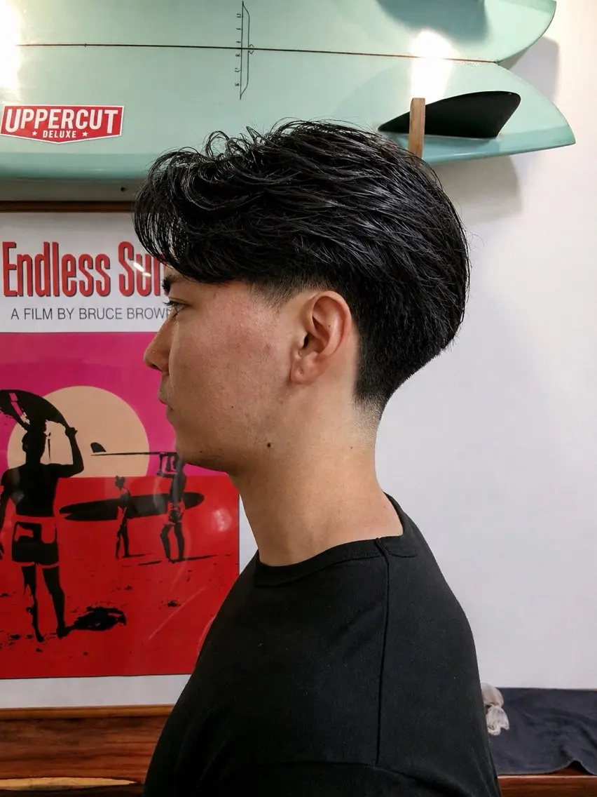 パーマ メンズ フェードカット カット パーマ スパイキーパーマ 柏NO1 藤本葉のヘアスタイル