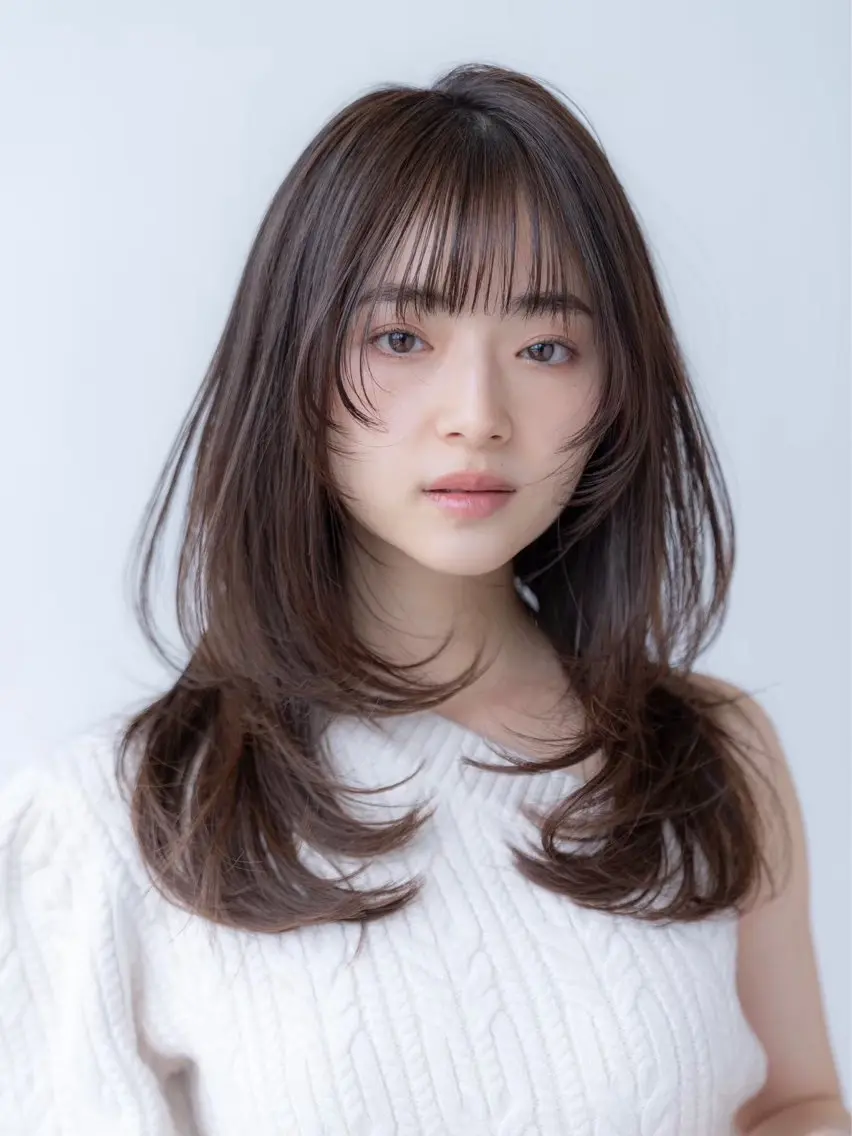 セミロング カラー カット ヘアカラー 渋谷/韓国レイヤー 艶カラー特化マサキのヘアスタイル