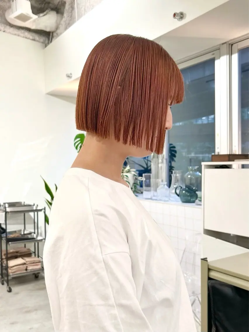 ショート パーマ ボブ ストレートパーマ カット ボブ/レイヤー 大阪梅田/きょうかのヘアスタイル