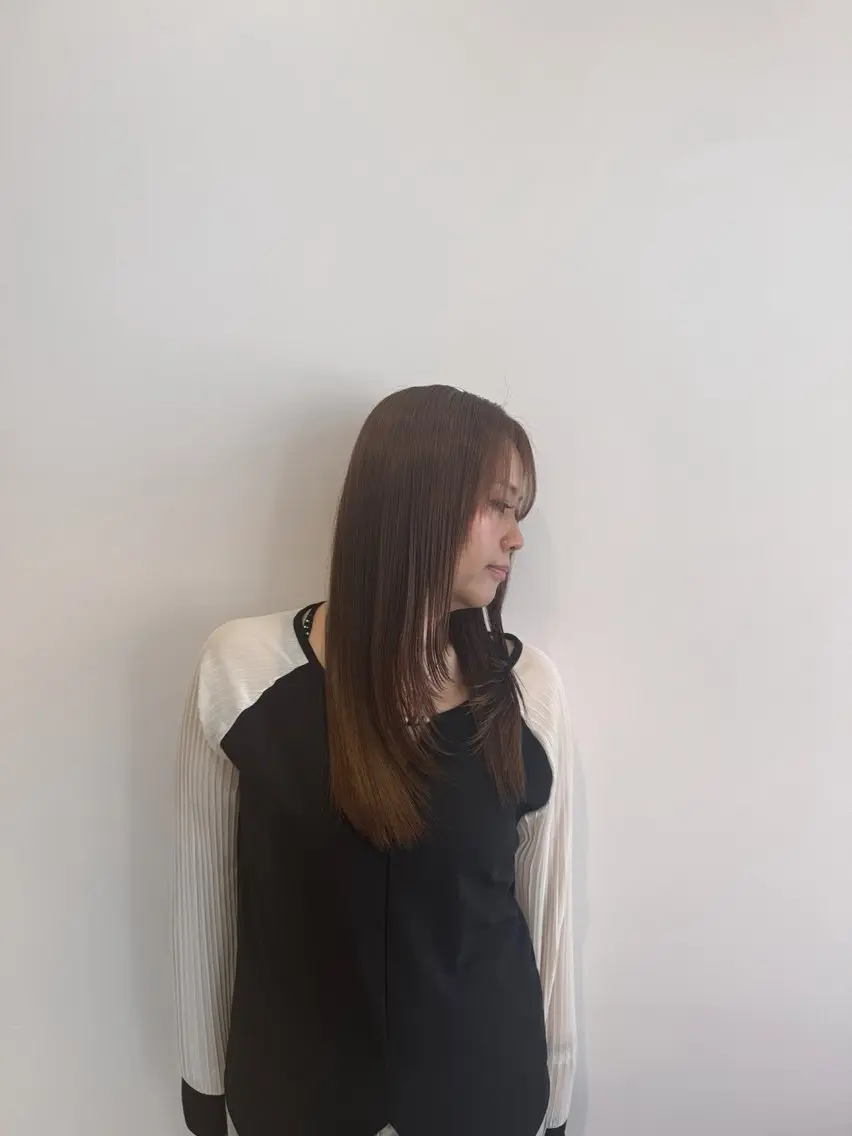 セミロング カット ヘアカラー トリートメント ★韓国トレンドカット ★むなかたももかのヘアスタイル