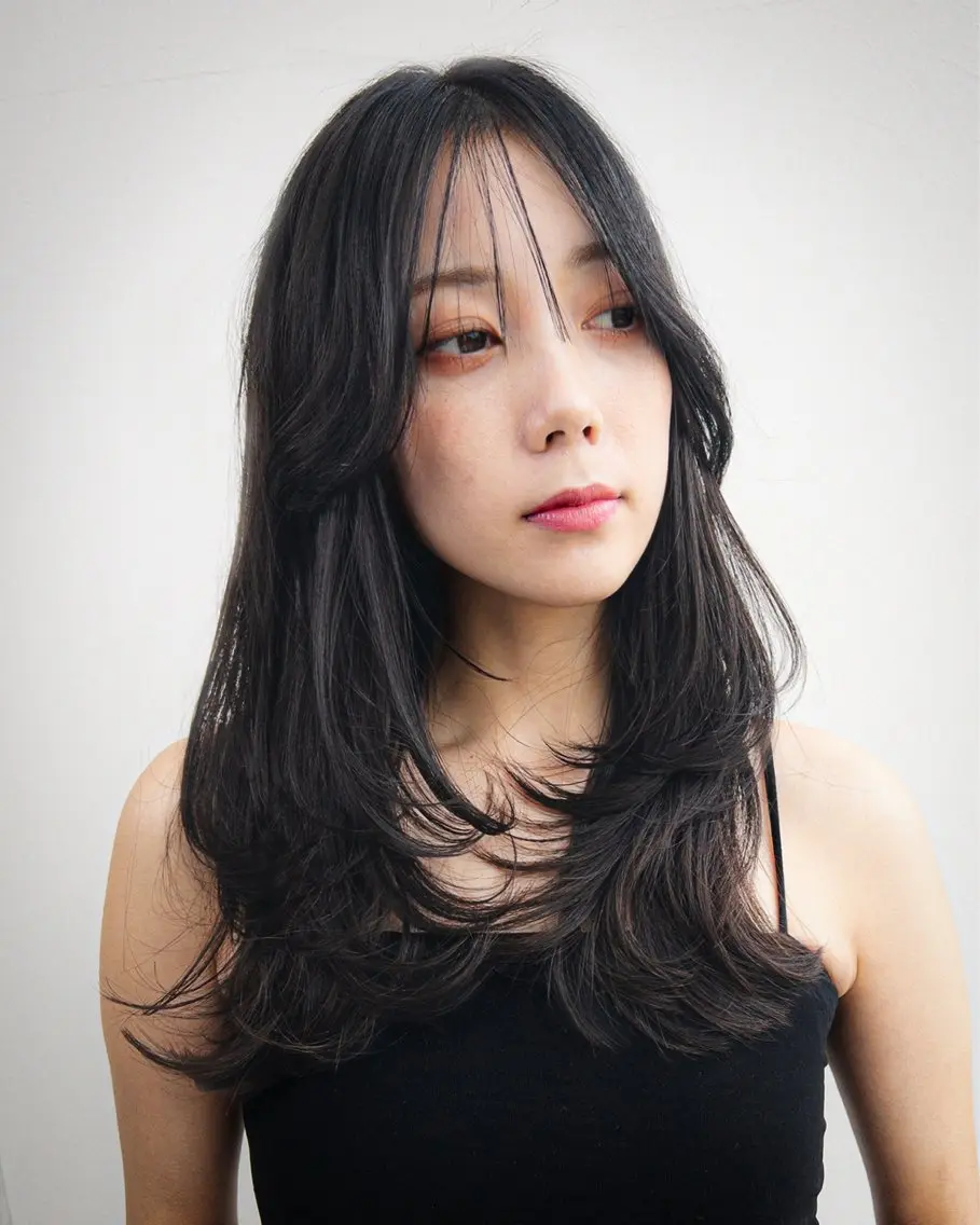セミロング カット ヘアカラー トリートメント 恵比寿韓国レイヤー× 艶透明感カラー大場のヘアスタイル