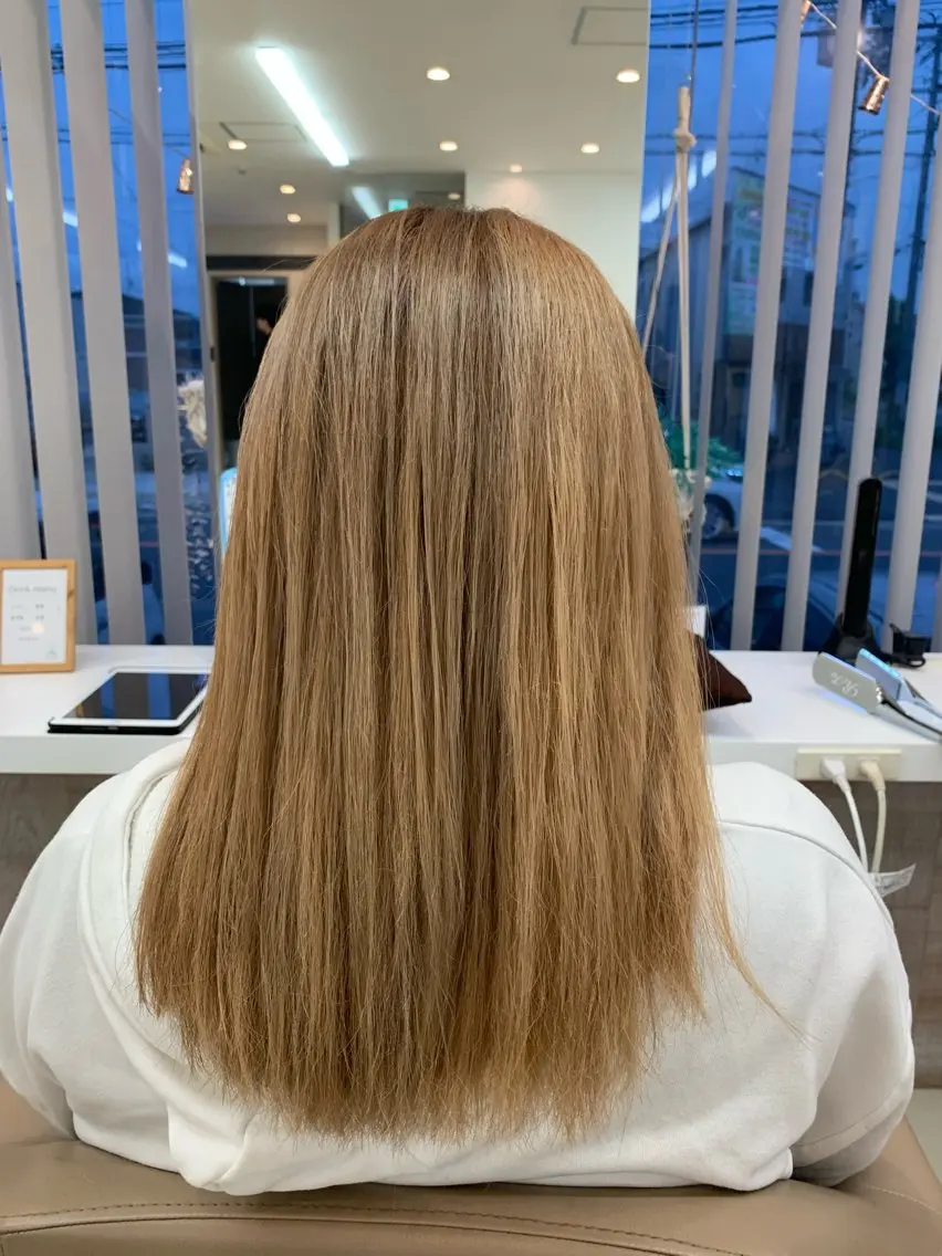 セミロング カラー 髪質改善/艶感カラー 田中 陵のヘアスタイル