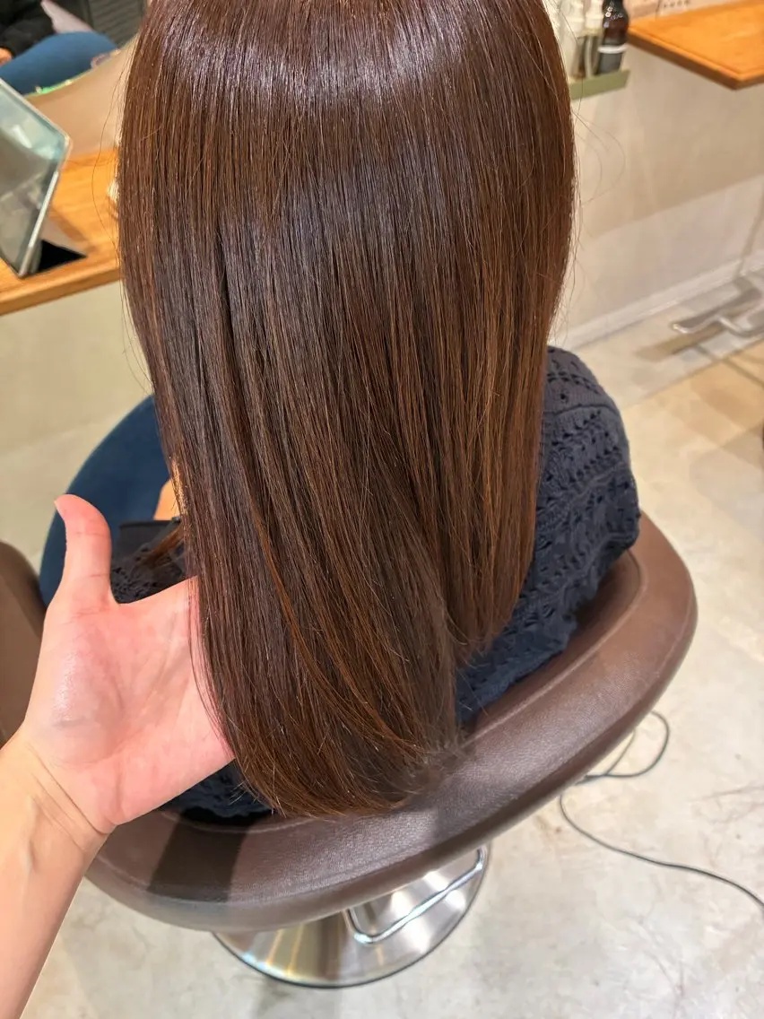 ミディアム カラー ブラウンカラー ヘアカラー トリートメント 浜松/ヘッドスパ/ 大畑利奈のヘアスタイル