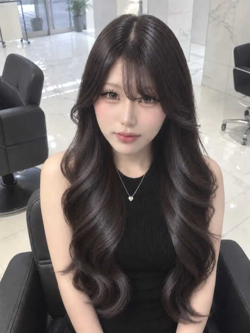 ロング カット ヘアカラー トリートメント Lee 四ツ橋 maayaのヘアスタイル