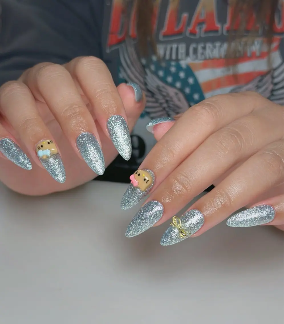 ネイル オーロラネイル 長さ出し フットネイル 韓国ネイル ラメ(グリッター) 👍thumbs up nail👍のネイルデザイン