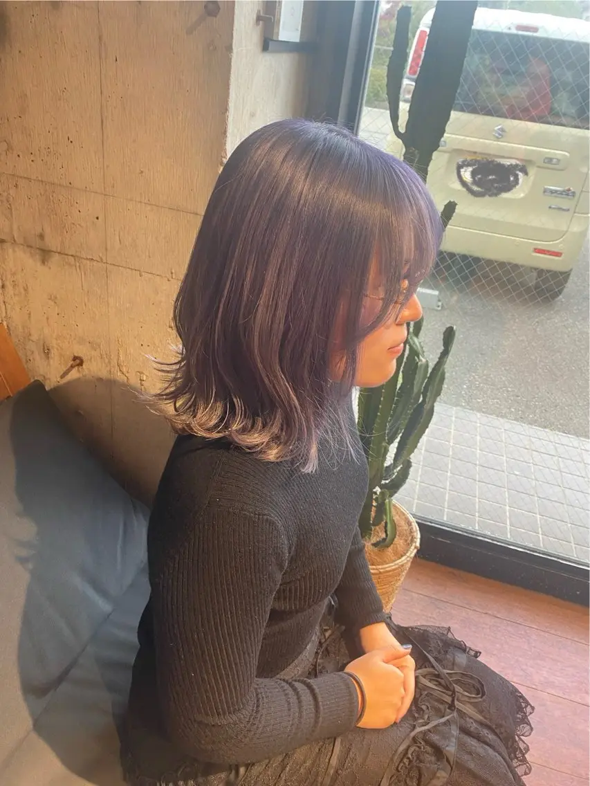 ミディアム カラー ブリーチ バイオレットカラー ヘアカラー N゚秋田店【副店長】 aiのヘアスタイル