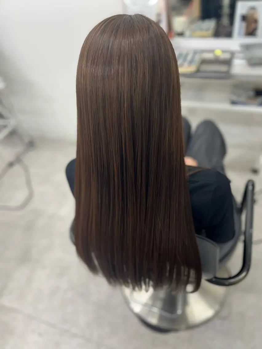 ロング カラー ブラウンカラー マロンブラウン カット ヘアカラー トリートメント 🫧ぷる艶カラー🫧 Yuubi🦩のヘアスタイル