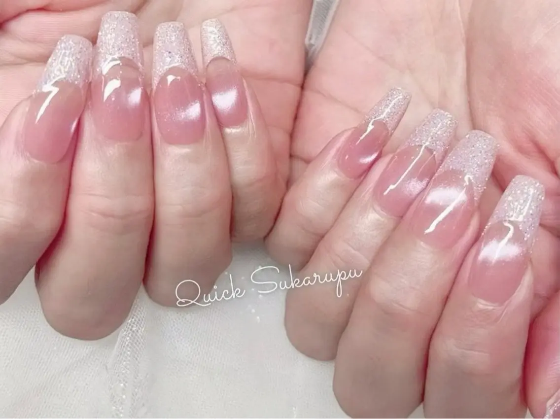 ロング ハンドネイル Quick Sukarupuのネイルデザイン