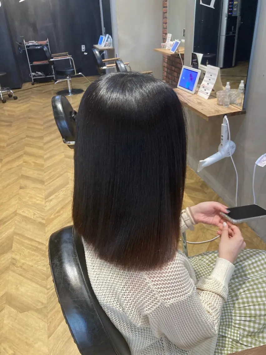 セミロング パーマ くせ毛 伸ばしかけ 縮毛矯正 ☆松尾 賀陽子☆のヘアスタイル