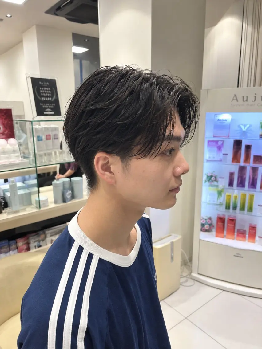 パーマ メンズ センターパート メンズパーマ ニュアンスパーマ カット パーマ Men's特化⚡️ モテ髪SYUUのヘアスタイル