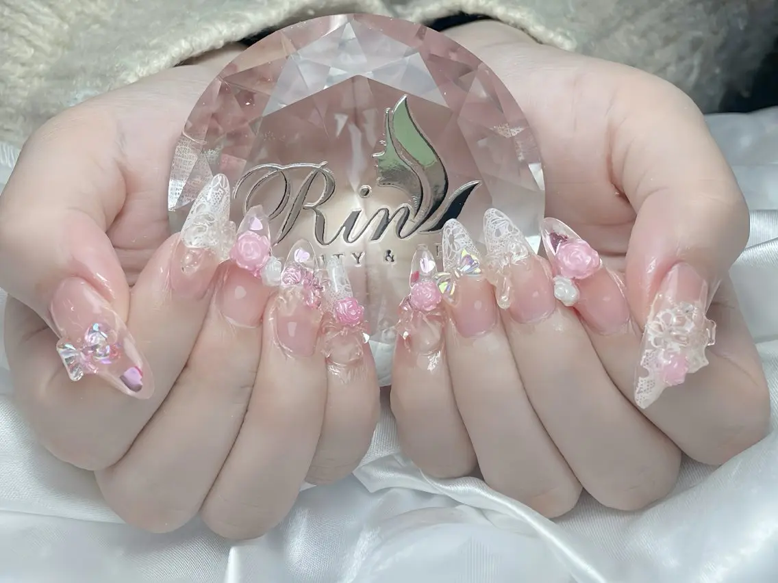 ネイル チークネイル フラッシュネイル フラワーネイル フットネイル ジェルネイル ハンドネイル Rin Nail Shinokuboのネイルデザイン