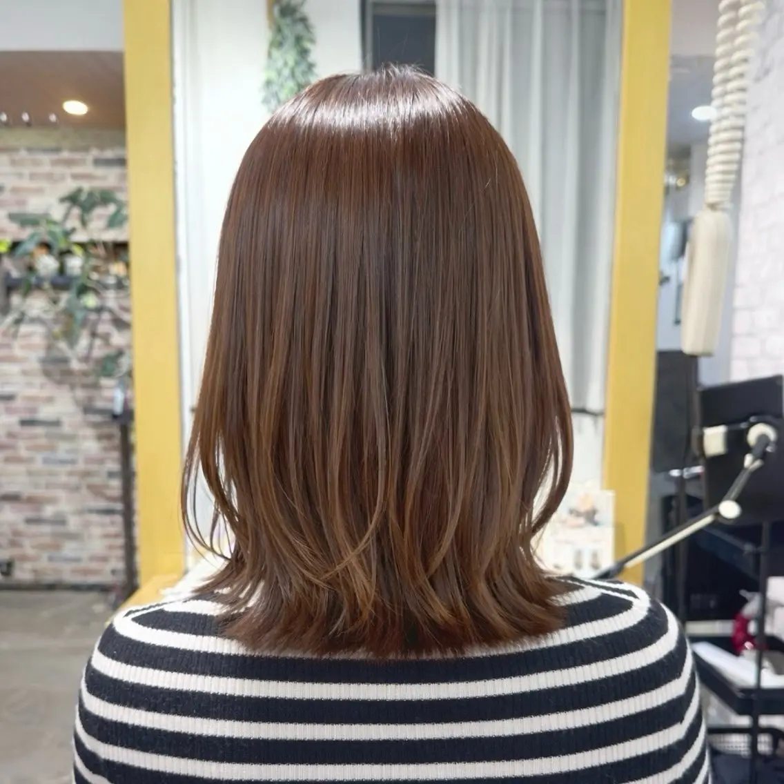 ミディアム カラー レイヤーカット カット ヘアカラー Saki💛心斎橋 髪質改善/艶カラーのヘアスタイル