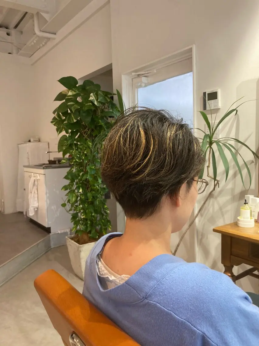 ショート カット ヘアカラー 丹下 鐘太郎のヘアスタイル