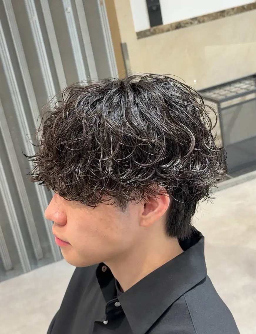 ショート パーマ メンズ メンズパーマ 波巻きパーマ カット パーマ fifth 堀内新史のヘアスタイル