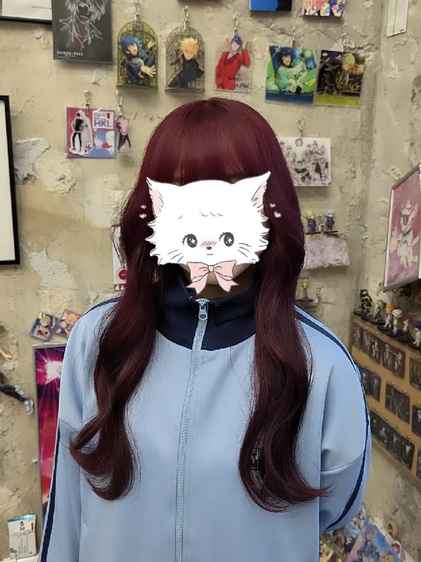 ロング カラー ブリーチ レッドカラー 推しカラー🦉にじさ んじカラー🌈🕒✨のヘアスタイル