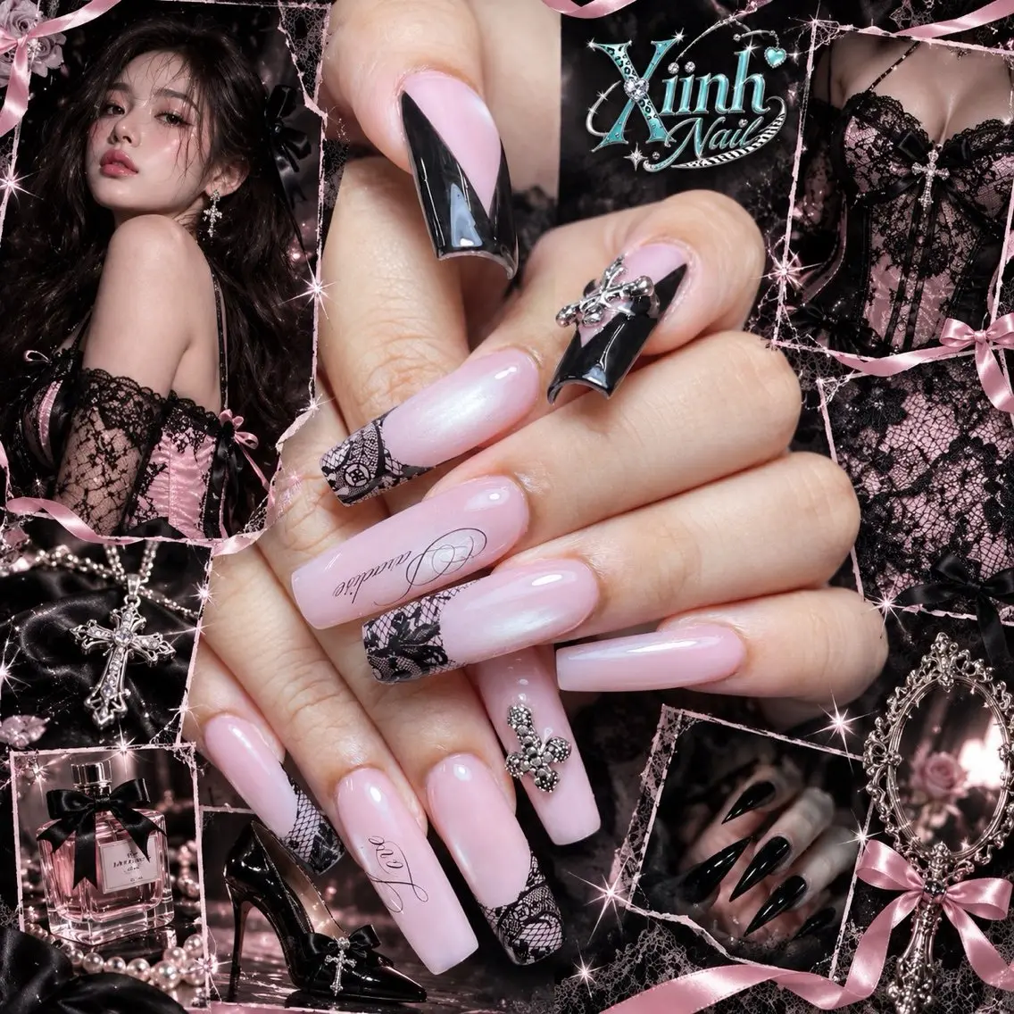 ネイル チークネイル 桜ネイル 長さ出し フットネイル ジェルネイル ハンドネイル XIINH NAIL SALONのネイルデザイン
