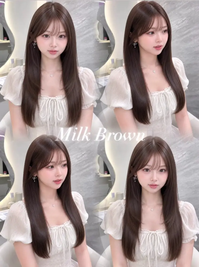 セミロング カラー ヘアアレンジ 黒髪 ブルーカラー ブルーブラック ブラウンカラー 透明感カラー ヘアカラー 🖤kana韓国ヘア 艶髪カラー特化🖤のヘアスタイル
