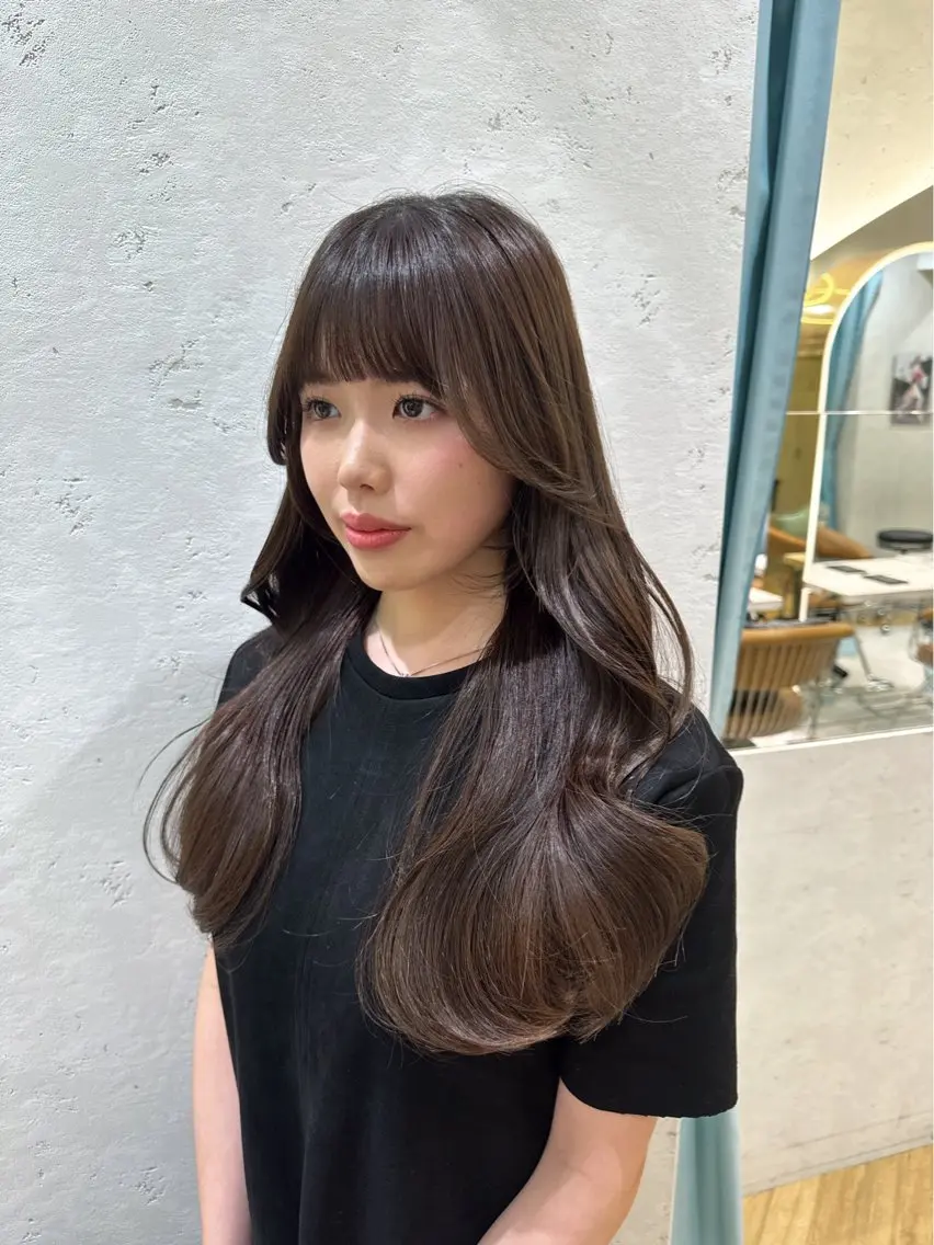 ロング カット ヘアカラー トリートメント レイヤーカット/ 韓国ヘア/野崎かよのヘアスタイル