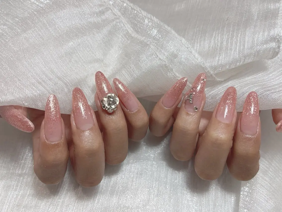 ネイル アートネイル フラッシュネイル フレンチネイル ガラスフレンチ グラデーション M2beauty Renaのネイルデザイン