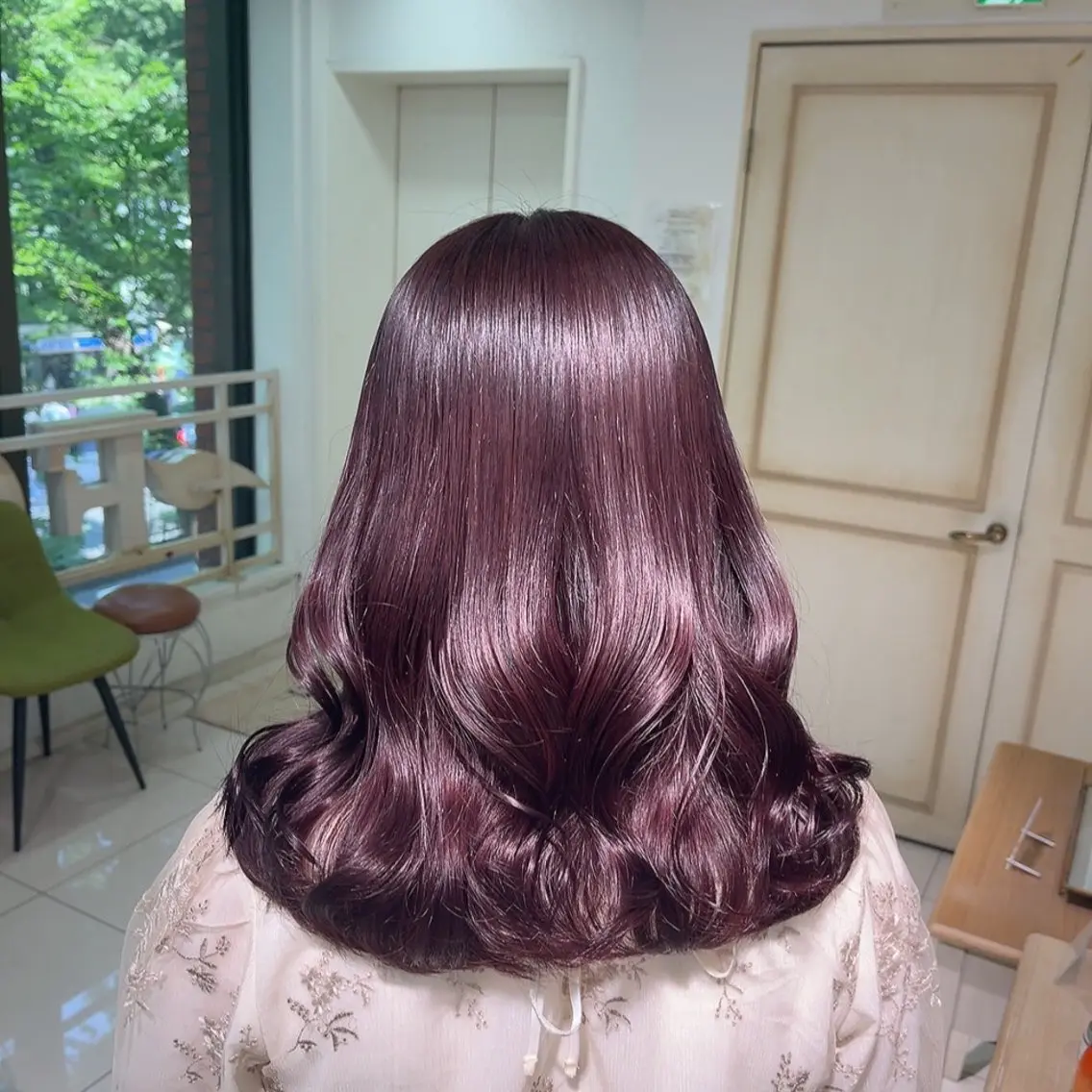 セミロング カラー ラベンダーカラー パープルカラー ‎Lby home 🪽mikuのヘアスタイル