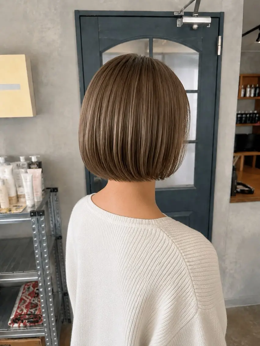 ミディアム カラー ベージュカラー ボブ 5 Five 椎葉 智佳のヘアスタイル