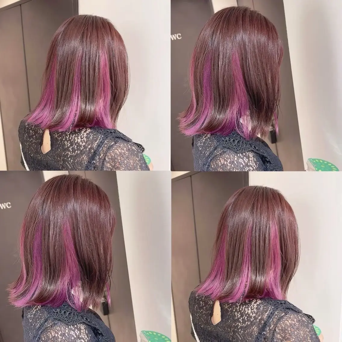 カラー カシス インナーカラー ピンクカラー ヘアカラー トリートメント 渋谷:インナーカラー ／🍒エリカ🍒のヘアスタイル