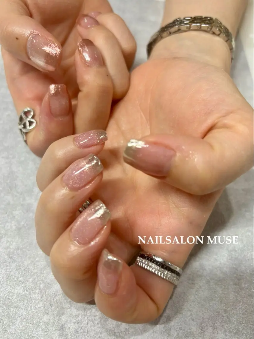 ネイル フレンチネイル ジェルネイル 氷ネイル・うるうるネイル マグネットネイル ミラーネイル Nail Salon MUSE Aiのネイルデザイン