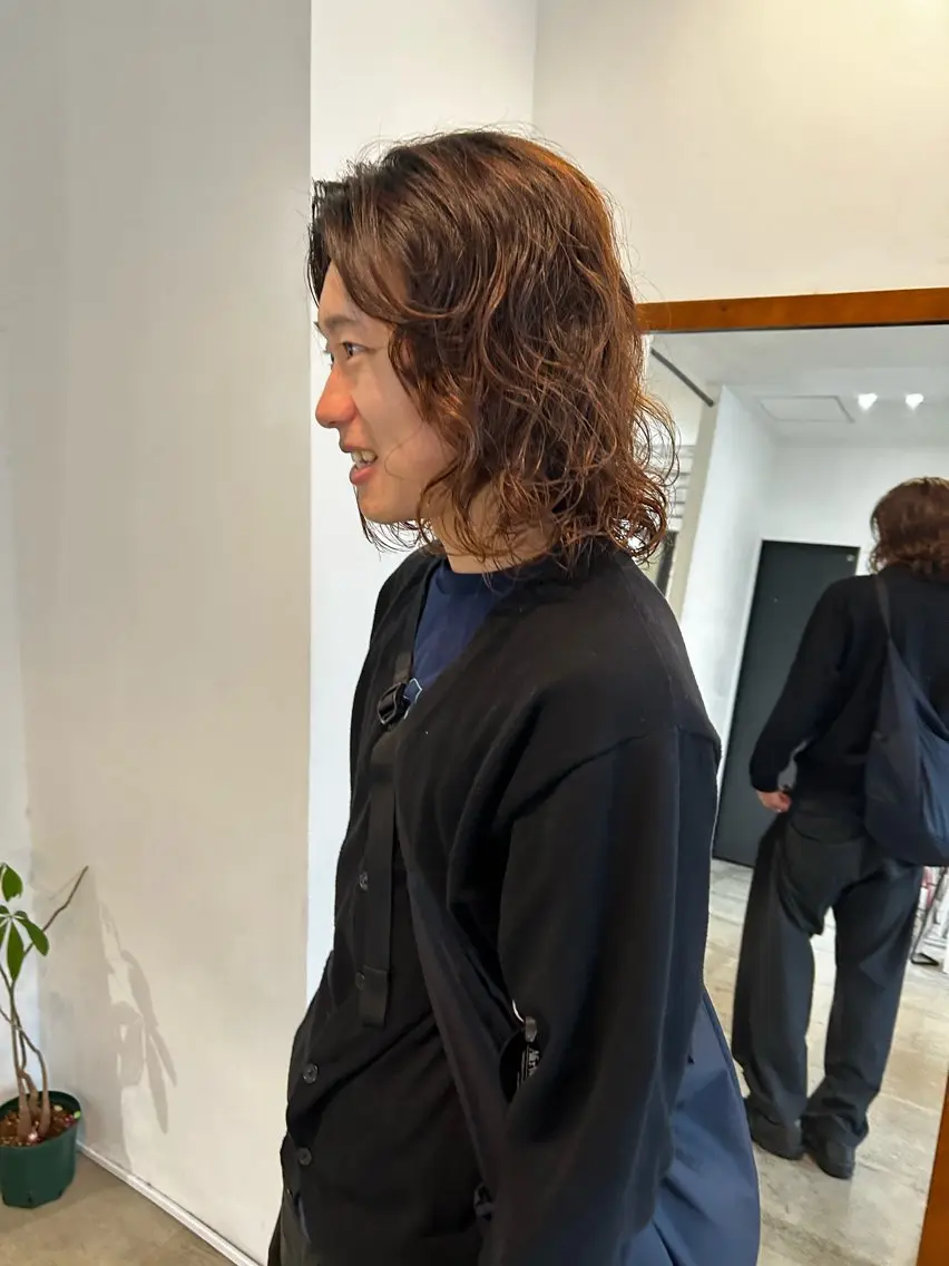 メンズ カット パーマ 浅野 敬亮のヘアスタイル