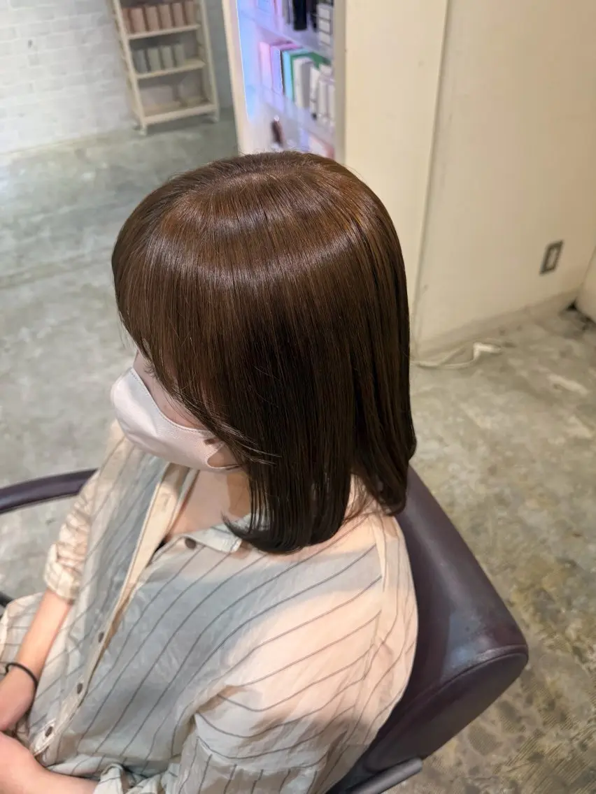 ミディアム ヘアカラー ユ ウカのヘアスタイル