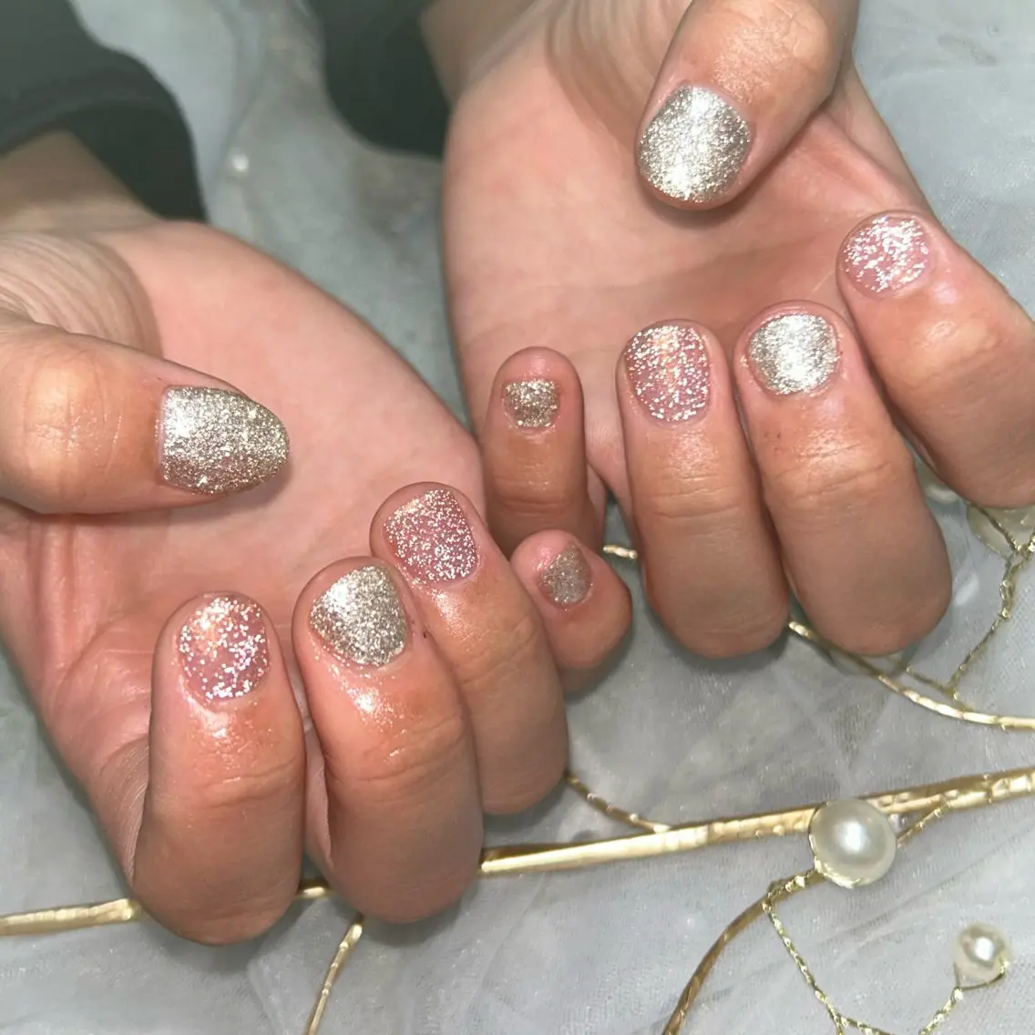 ネイル フラッシュネイル キラキラネイル ten nail salon　かえでのネイルデザイン