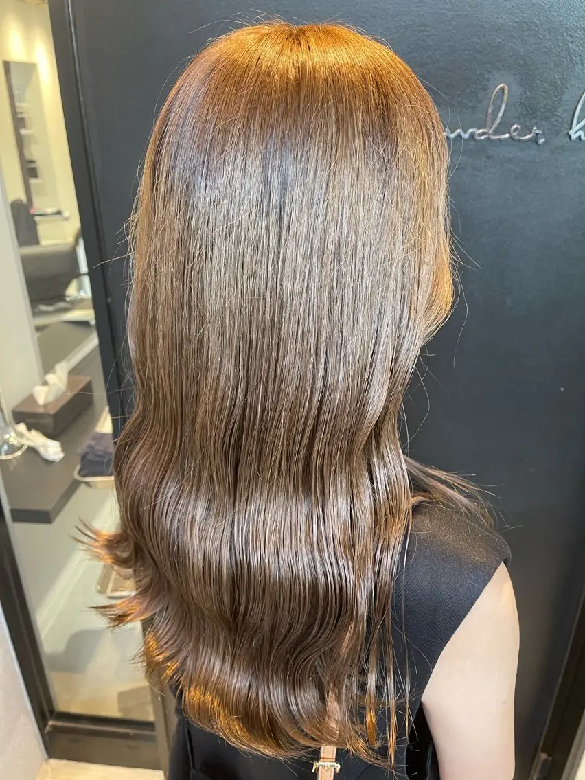 ミディアム カット ヘアカラー トリートメント powderhair 福岡直弥のヘアスタイル