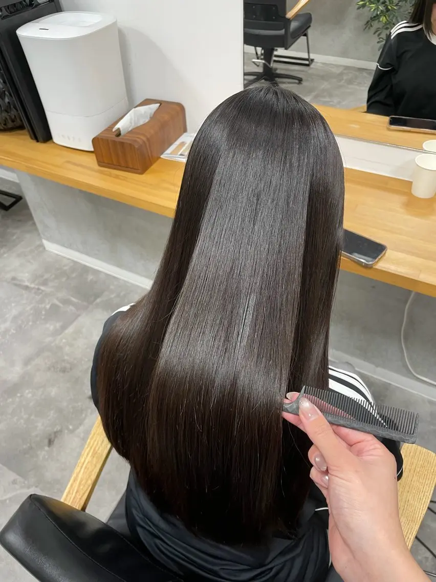ロング 髪質改善 縮毛矯正 トリートメント Lino nanaのヘアスタイル