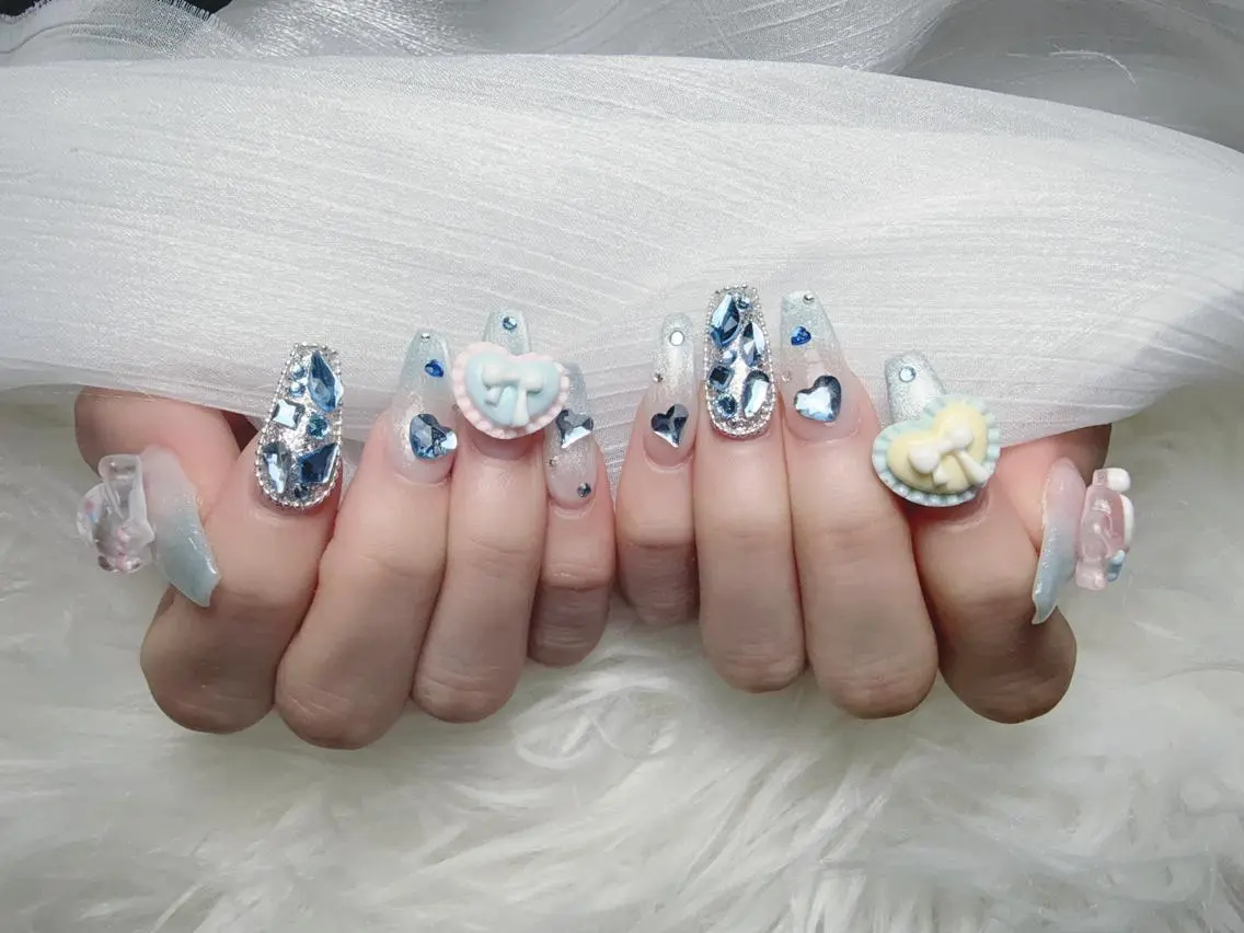 ネイル 成人式 フットネイル ジェルネイル マグネットネイル 大理石ネイル(マーブル) ハンドネイル K.bi_nail ネイル長さ出し専門店のネイルデザイン