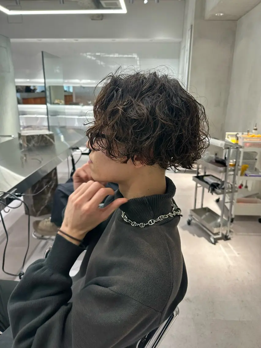 ミディアム パーマ メンズ カット パーマ トリートメント ASUKA/メンズ パーマ特化/千歳烏山のヘアスタイル