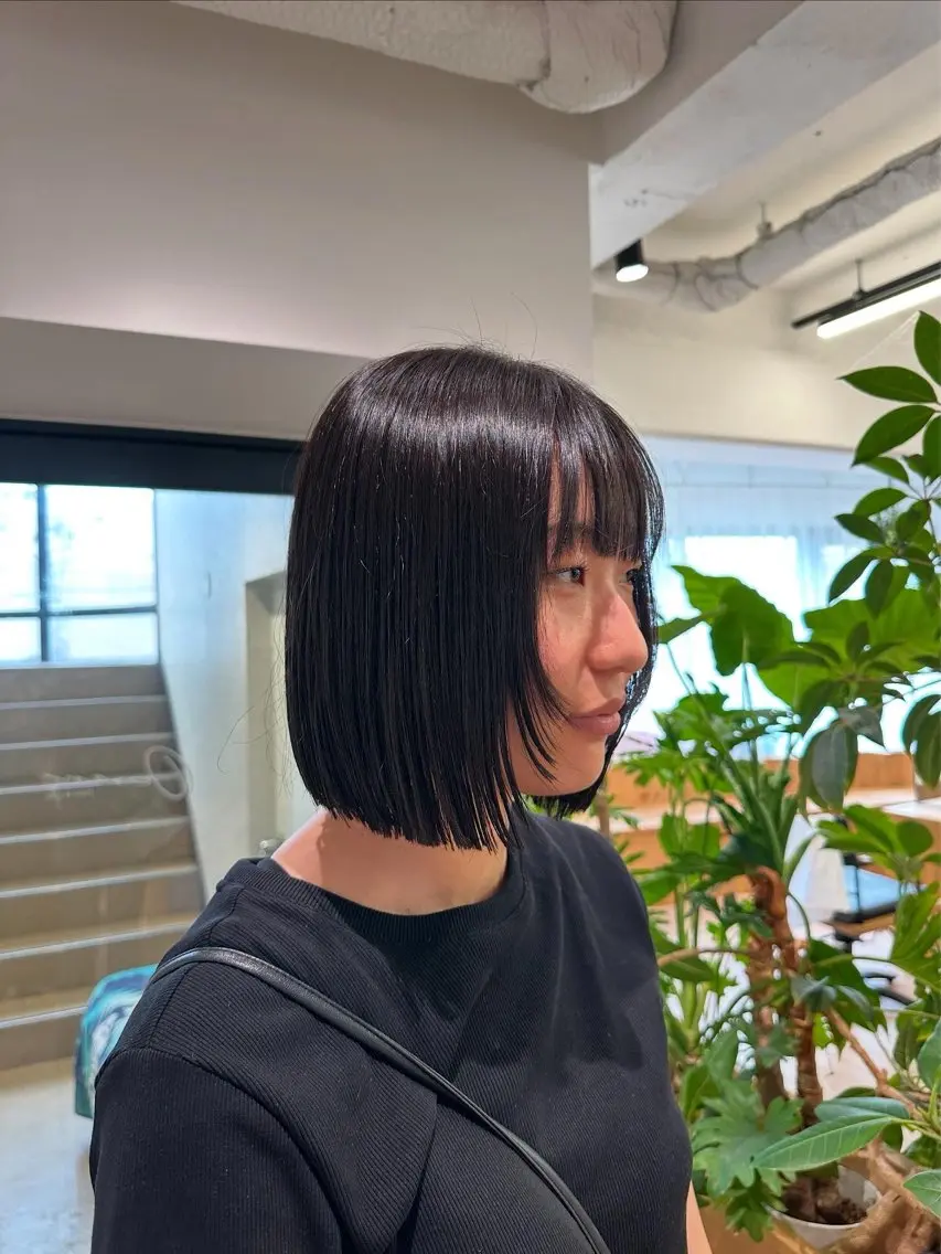 ショート 顔まわりレイヤー レイヤーカット 切りっぱなし/髪質 改善矯正/さやか🫧のヘアスタイル
