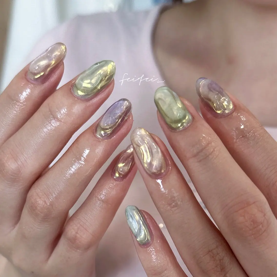 ネイル ハンドネイル 🎀フェイ フェイ🫧💗のネイルデザイン