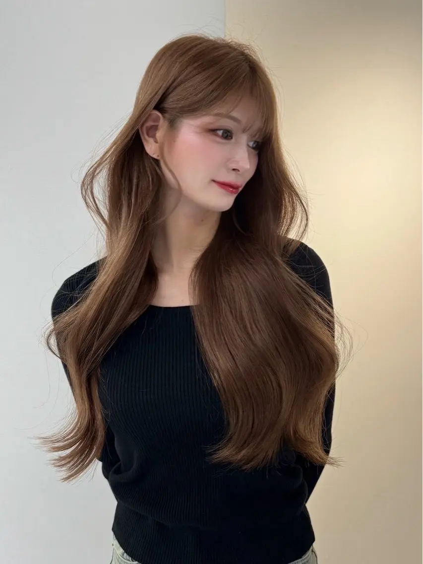ロング カラー カット ヘアカラー トリートメント ヘアセット Rita/髪質改善/ ブリーチなしWカラーのヘアスタイル