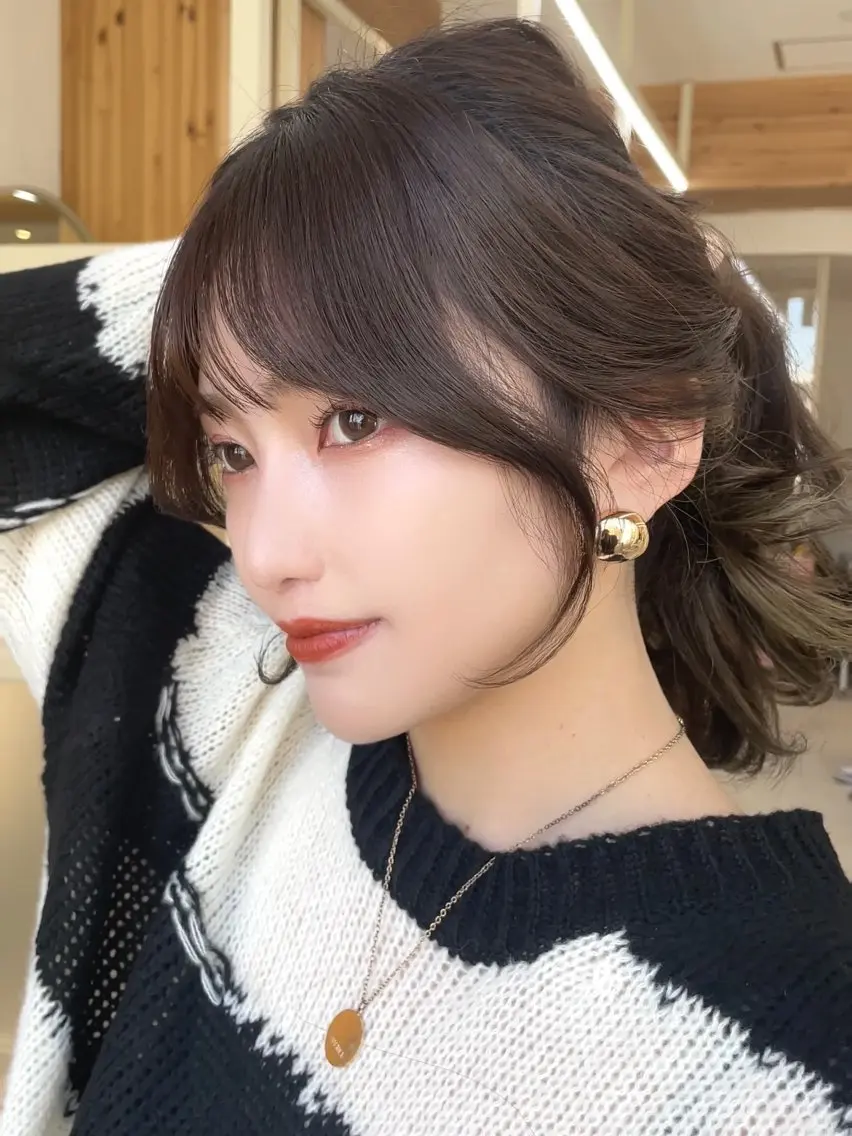 ロング カラー ダークグレー ダークグレージュ グレージュ くびれヘア 顔周りカット 🇰🇷韓国風くびれ ヘア🇰🇷中村優大のヘアスタイル