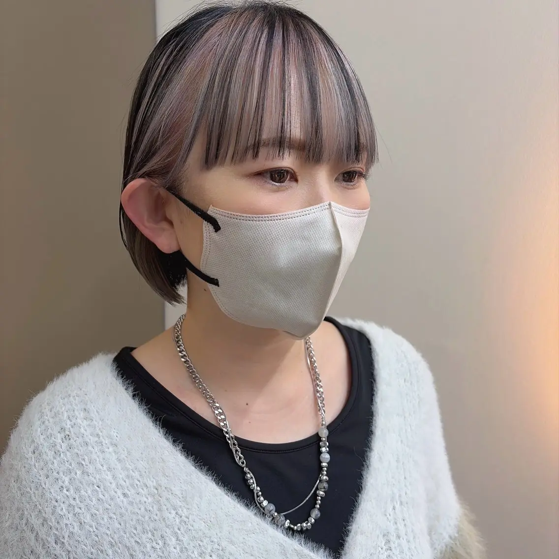 ショート カラー ミストバング  フェイスフレーミング カット ヘアカラー 《柔らかhair𓍯 》木村美姫のヘアスタイル