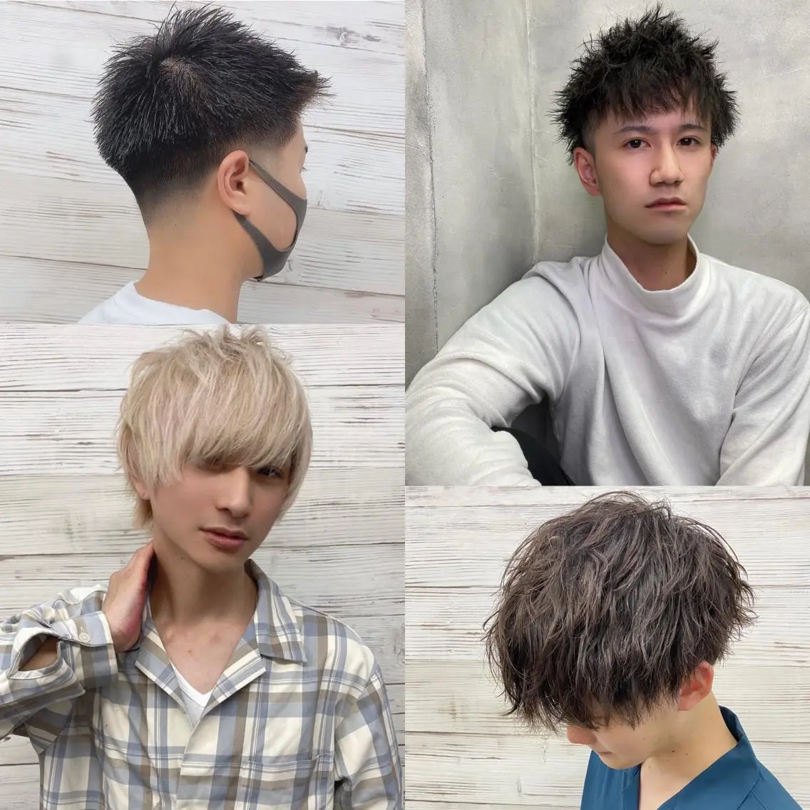 ショート カラー メンズ ショートボブ 編み込みエクステ シールエクステ メンズバレイヤージュ フェードカット FAAM Tsuneのヘアスタイル