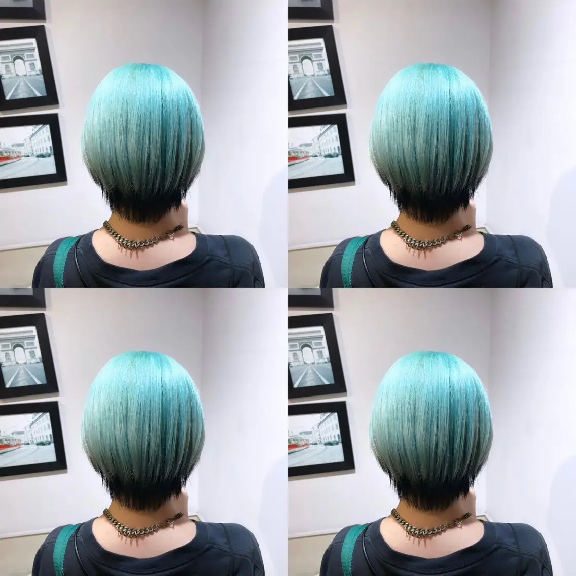 ショート カラー 黒髪 ミント 🌟トップデザイナー 高橋🌟のヘアスタイル