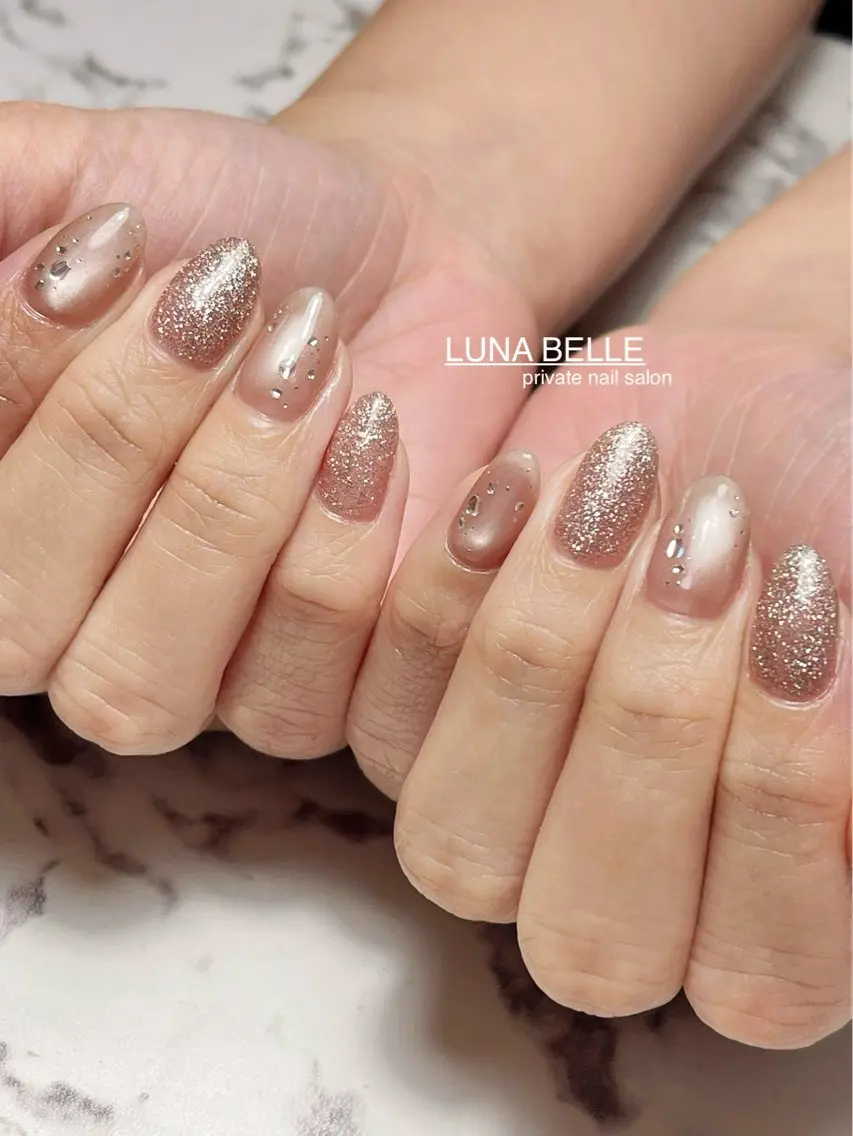 ネイル フラッシュネイル ピンク ハンドネイル LUNA BELLEのネイルデザイン