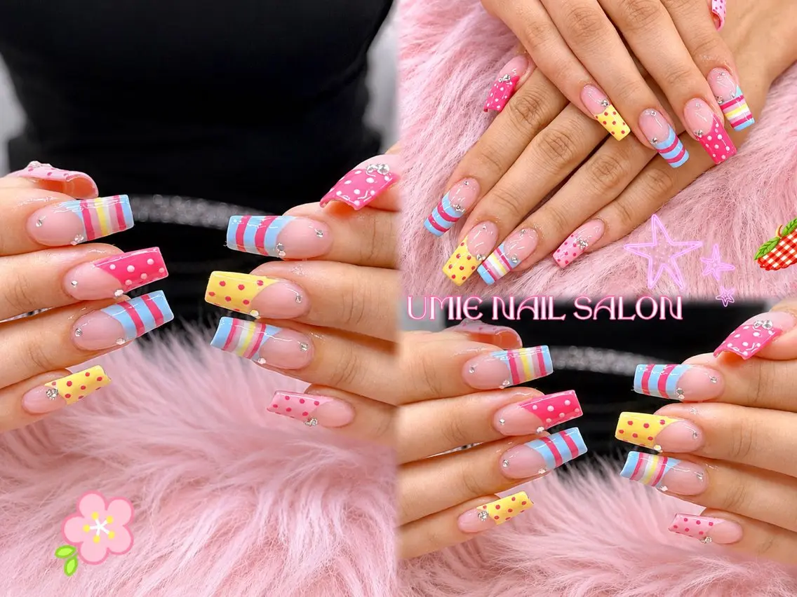 ネイル フットネイル フレンチネイル ジェルネイル ガラスフレンチ マグネットネイル UMIE NAIL SALONのネイルデザイン