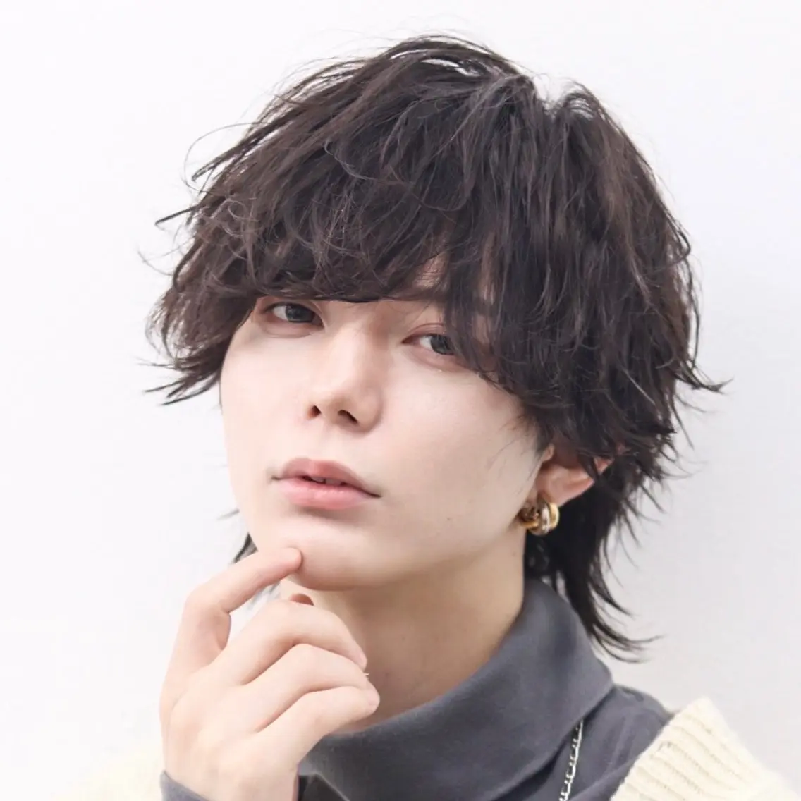 ショート カラー パーマ メンズ カット パーマ 🔥メンズ極🔥韓国 シャドウ/波巻き柿崎のヘアスタイル