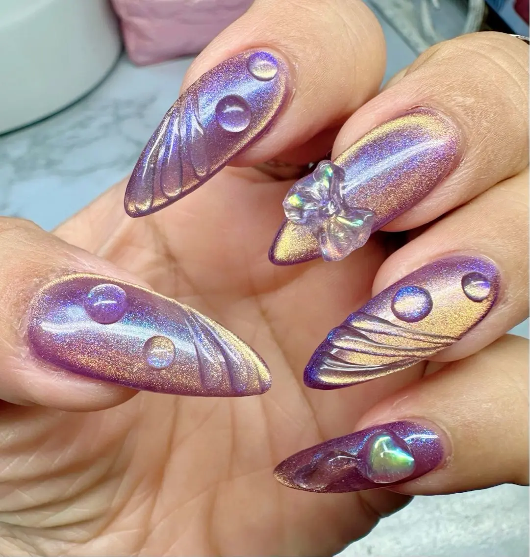 ネイル オーロラネイル ニュアンスネイル ワンカラーネイル 夏ネイル Mai’s nailのネイルデザイン