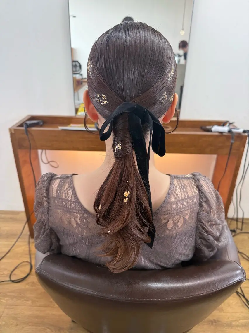 セミロング ヘアアレンジ 結婚式・ブライダル 志賀 美沙のヘアスタイル