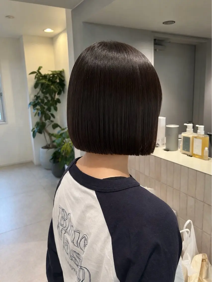ショート ぱつっとボブ/ ボブ特化/タッセルのヘアスタイル