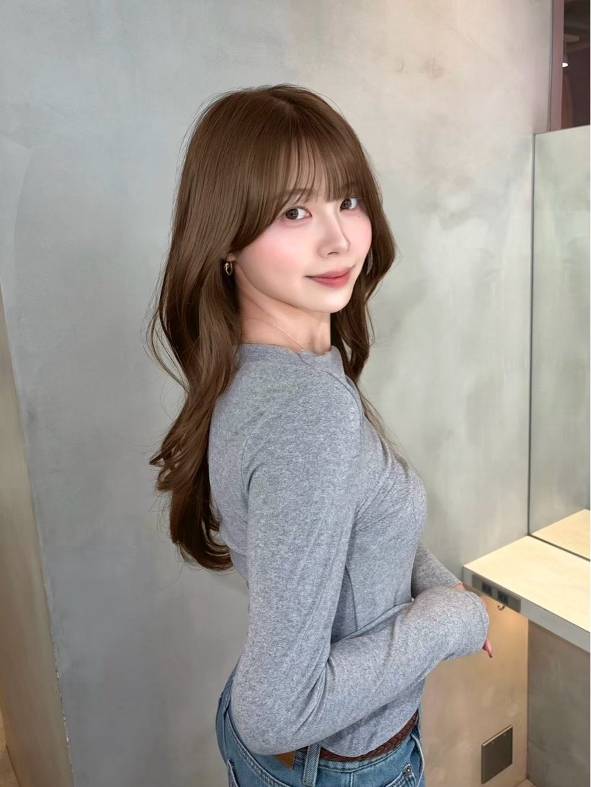 ロング カラー ヘアアレンジ ブリーチ ダブルカラー ブリーチなしカラー くびれヘア ハッシュカット カット ブリーチ毛対応美髪 矯正×レイヤー/二響のヘアスタイル