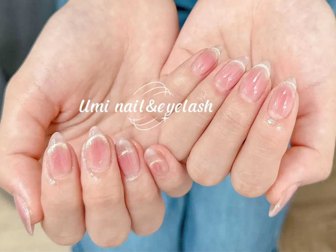 ネイル チークネイル フレンチネイル マグネットネイル マグネットフレンチ Umi nail& eyelashのネイルデザイン