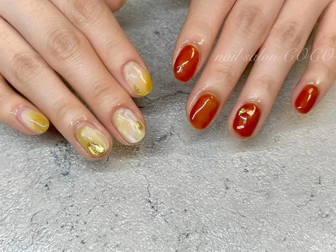 ネイル ジェルネイル グリーン ニュアンスネイル nail Berunaのネイルデザイン